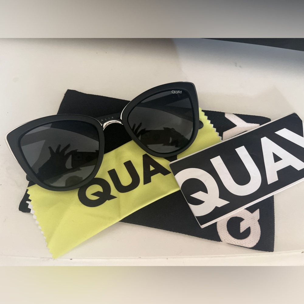 Quay Australia My Girl sunglasses in black with silver accents.